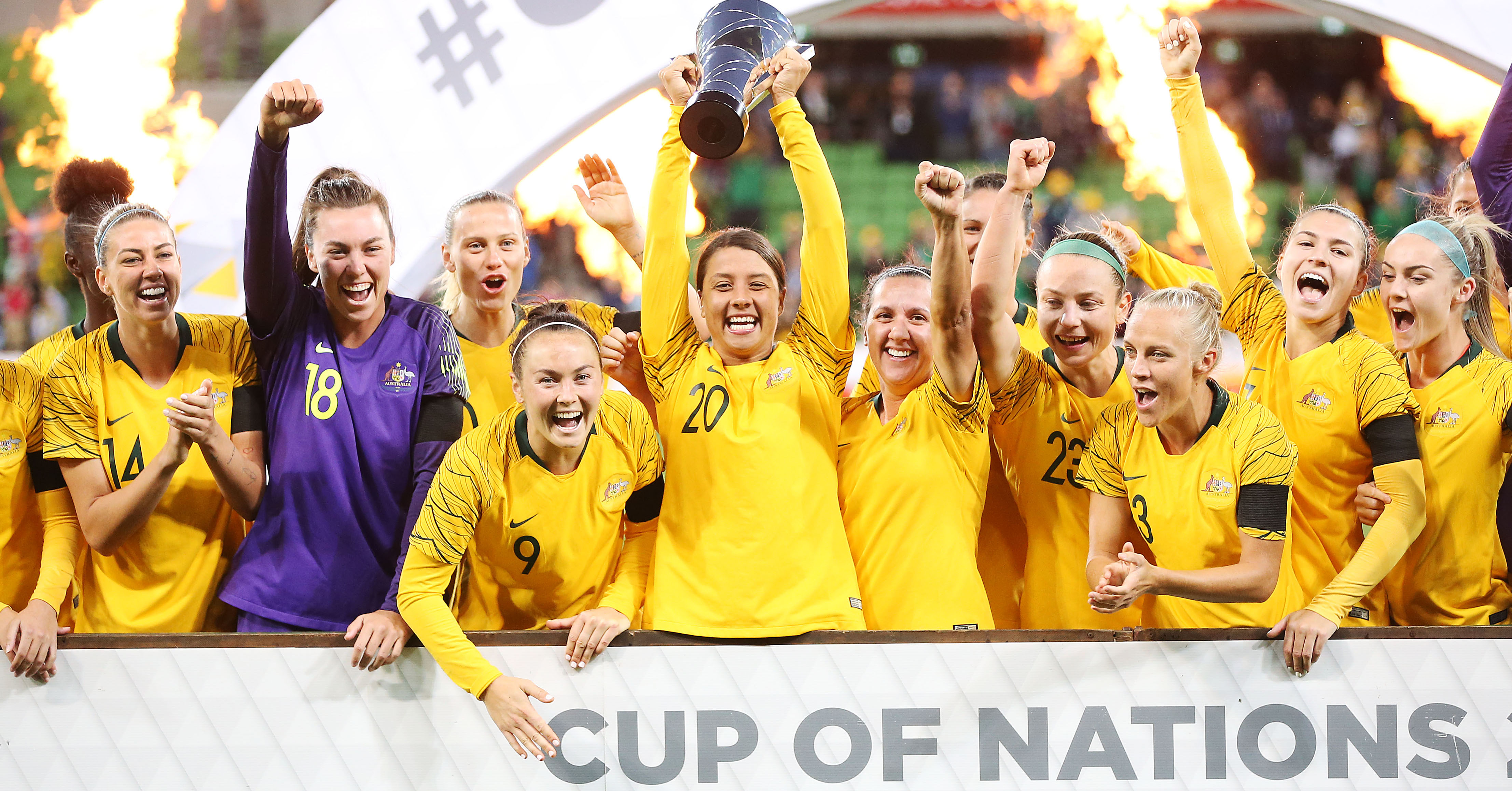 Matildas win the Cup of Nations in melbourne Matildas win the Cup of Nations in melbourne