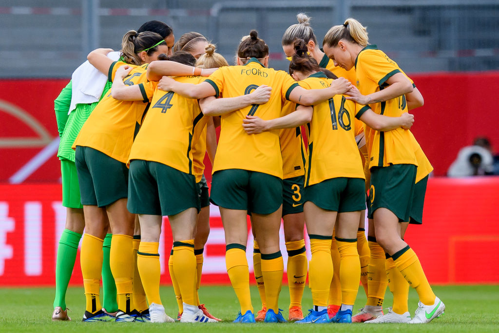 Matildas huddle Matildas huddle