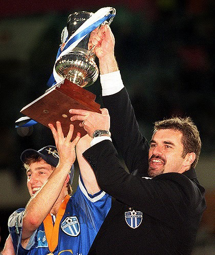 Ange Postecoglou with the NSL Championship Ange Postecoglou with the NSL Championship