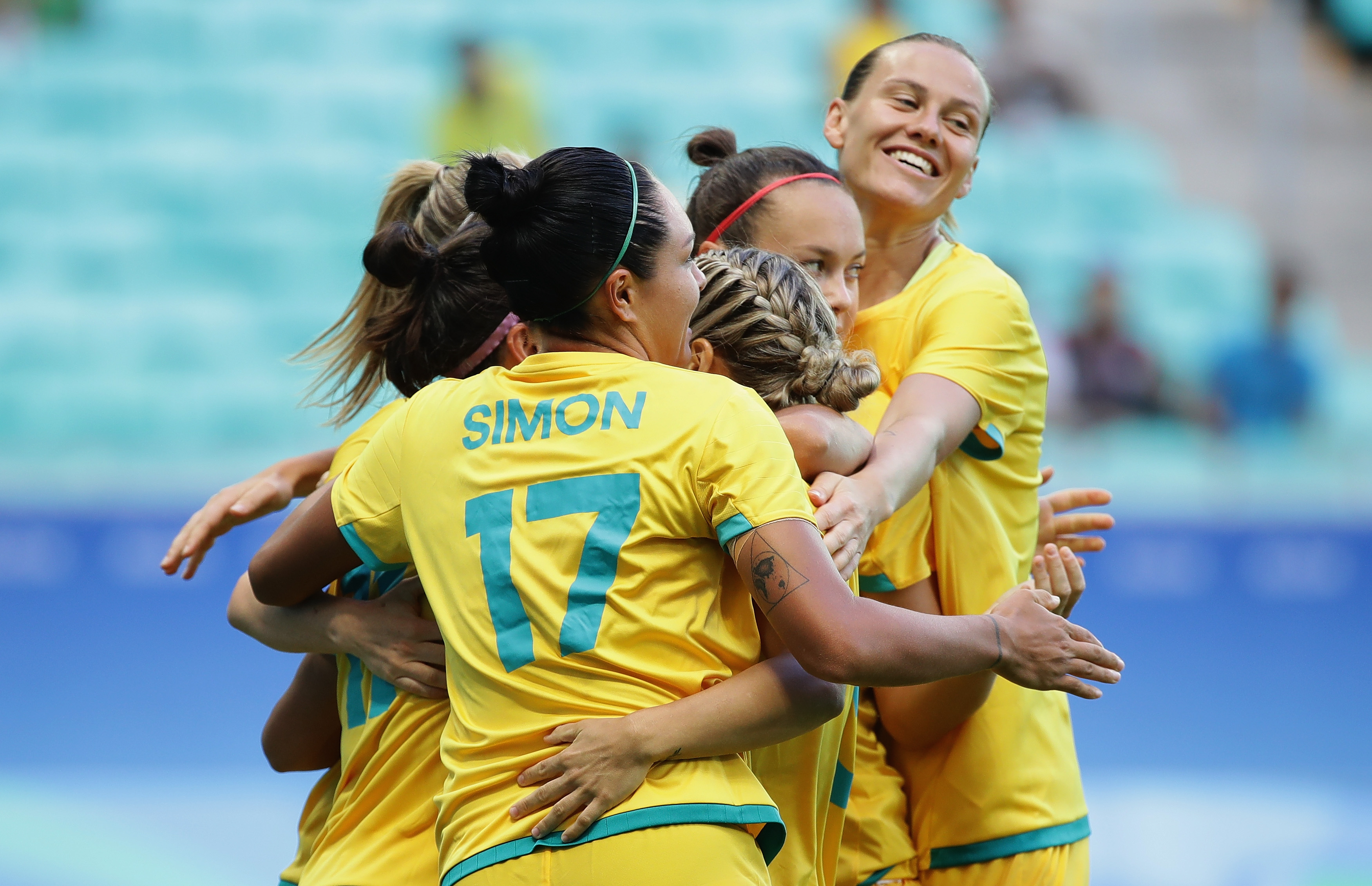 Matildas celebrate at Rio 2016 Matildas celebrate at Rio 2016