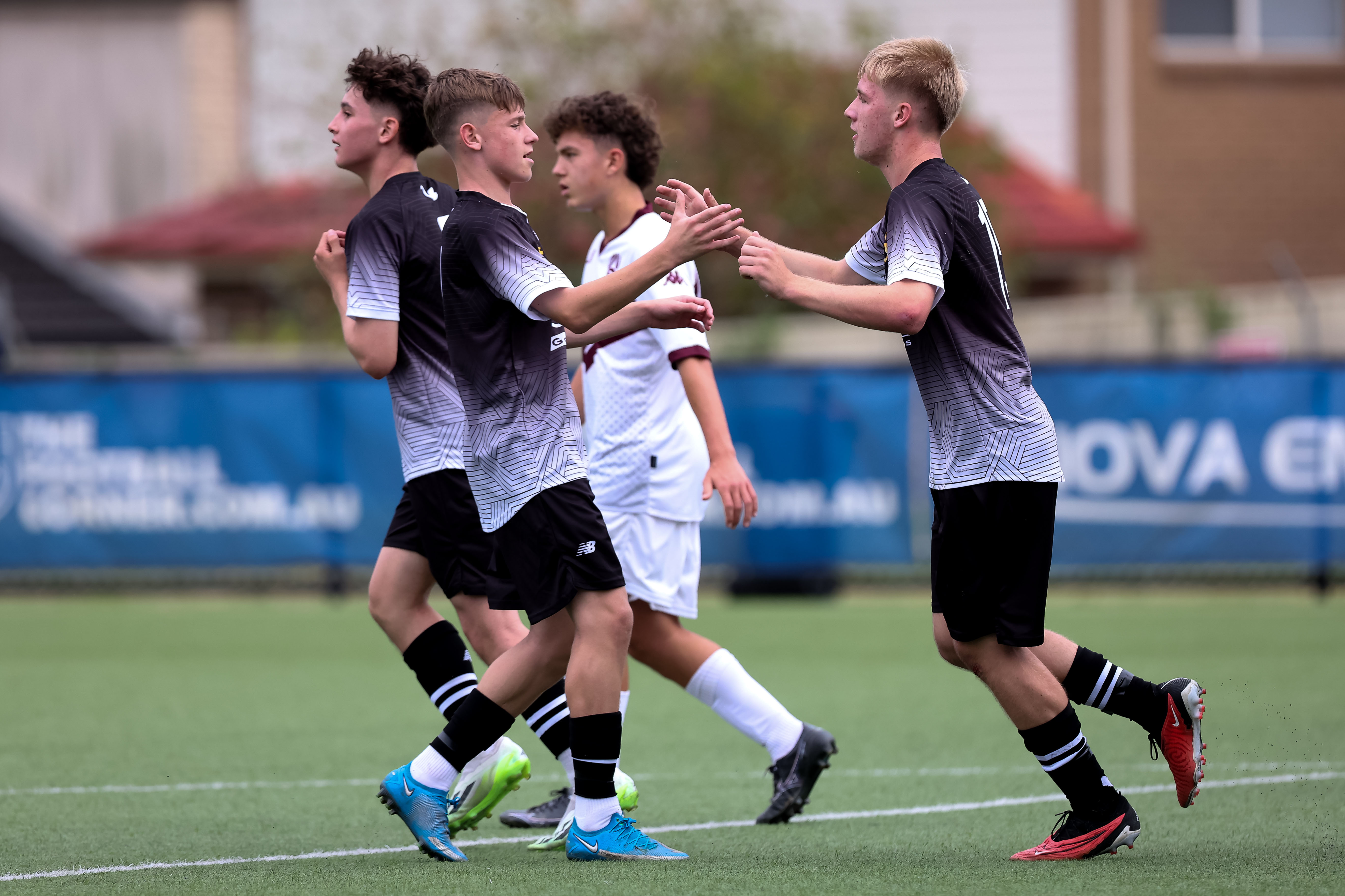 Western Australia celebrating a goal against Queensland Maroon in the Under 15 Pool B National Youth Championships 2023.