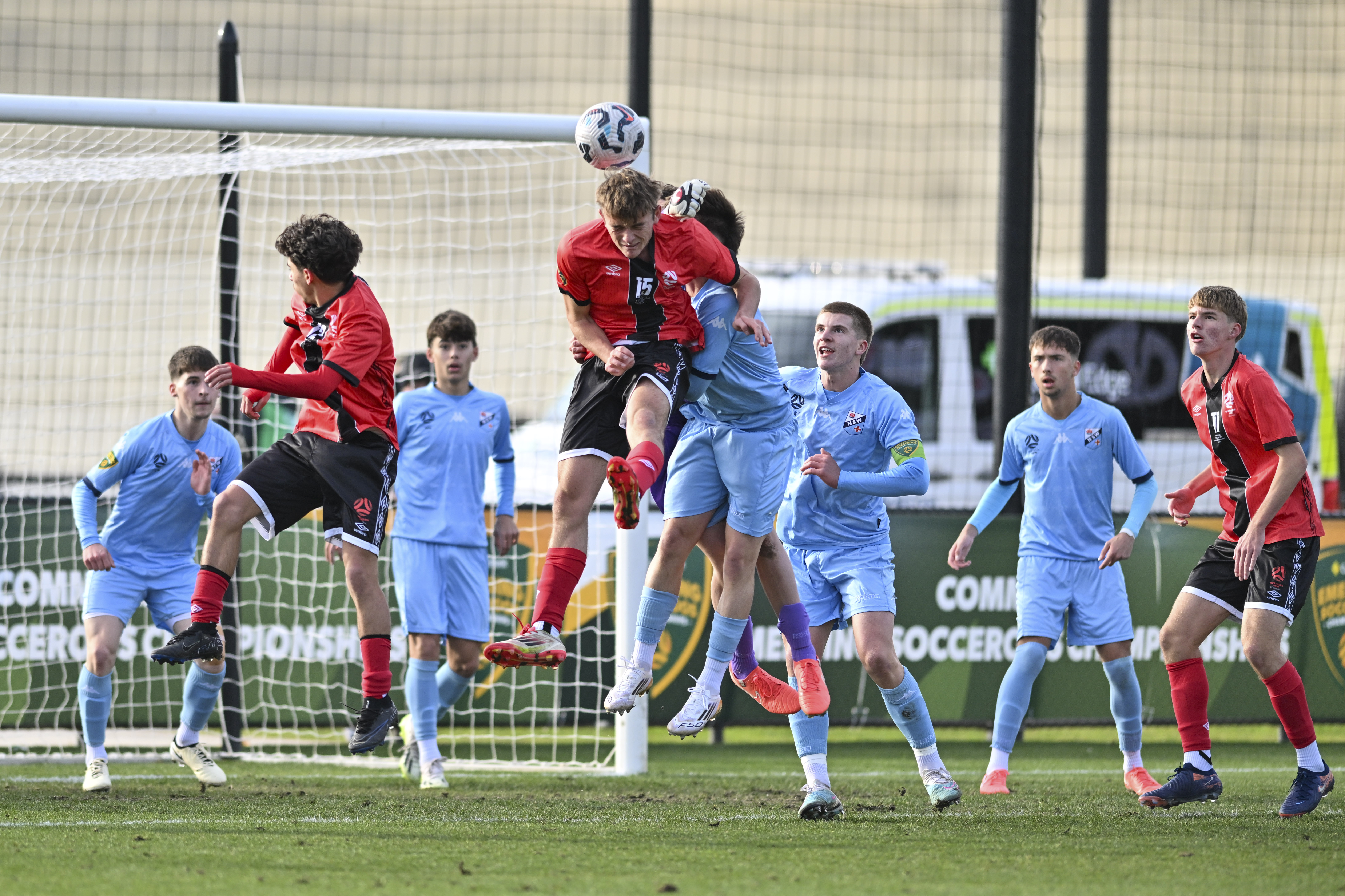 NSW Sky and Nothern NSW Football contest for the ball