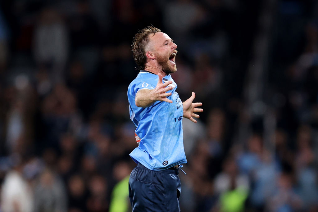 Rhyan Grant celebrates with Sydney FC