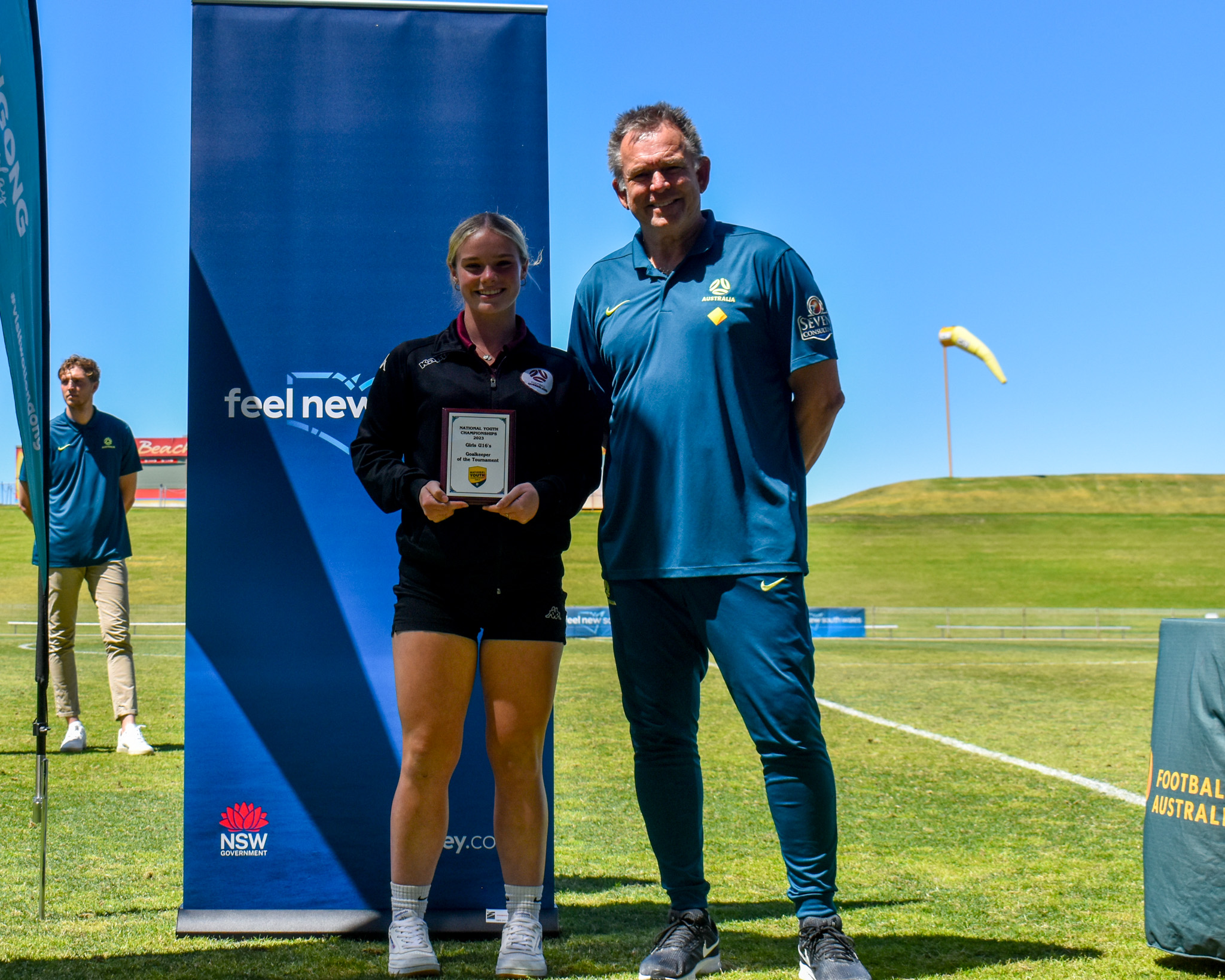 Caoimhe (Keeba) Bray from Football Northern NSW was awarded the Under 14A Goalkeeper of the Tournament by Franken.