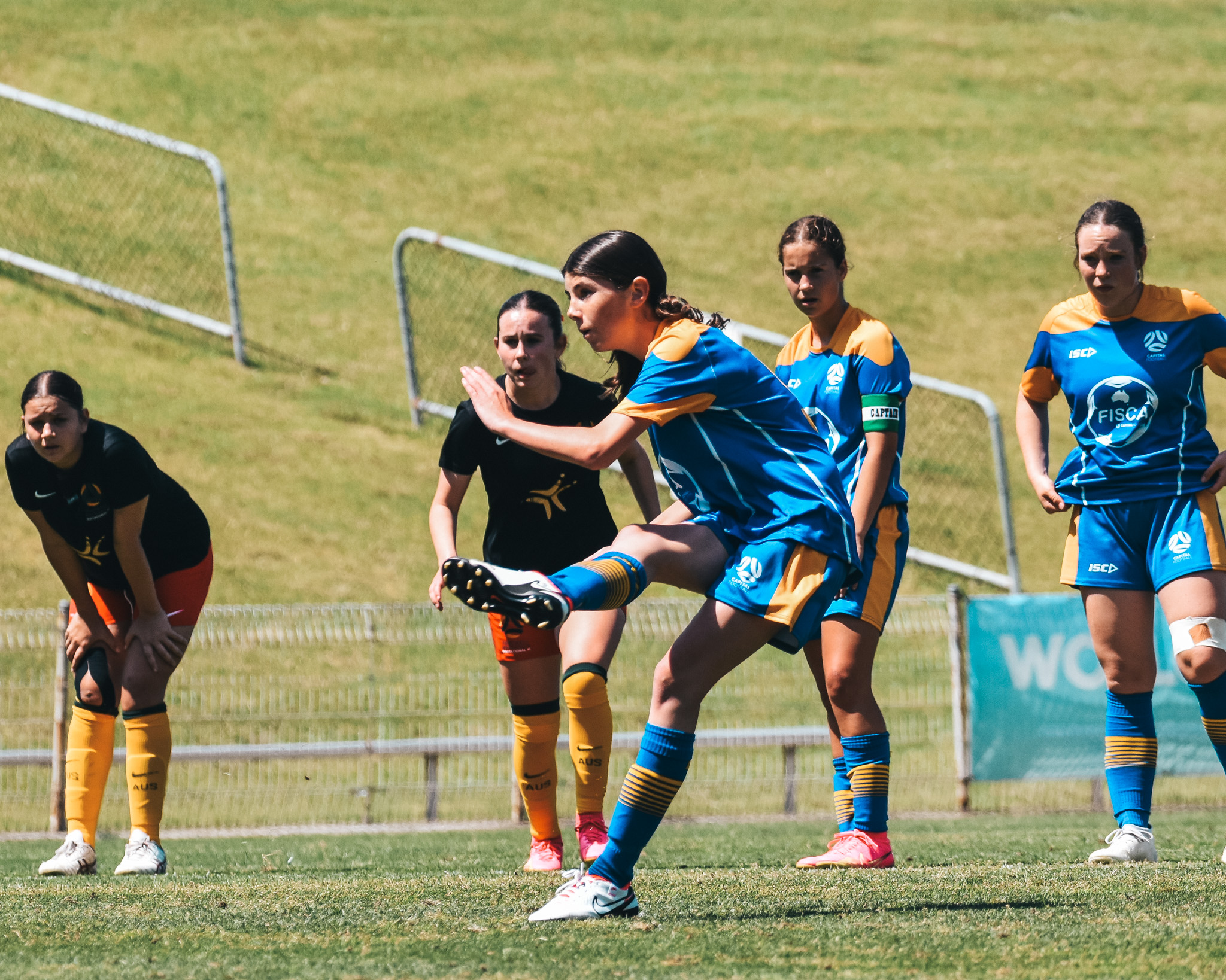 Capital Football take a penalty against the Invitational XI