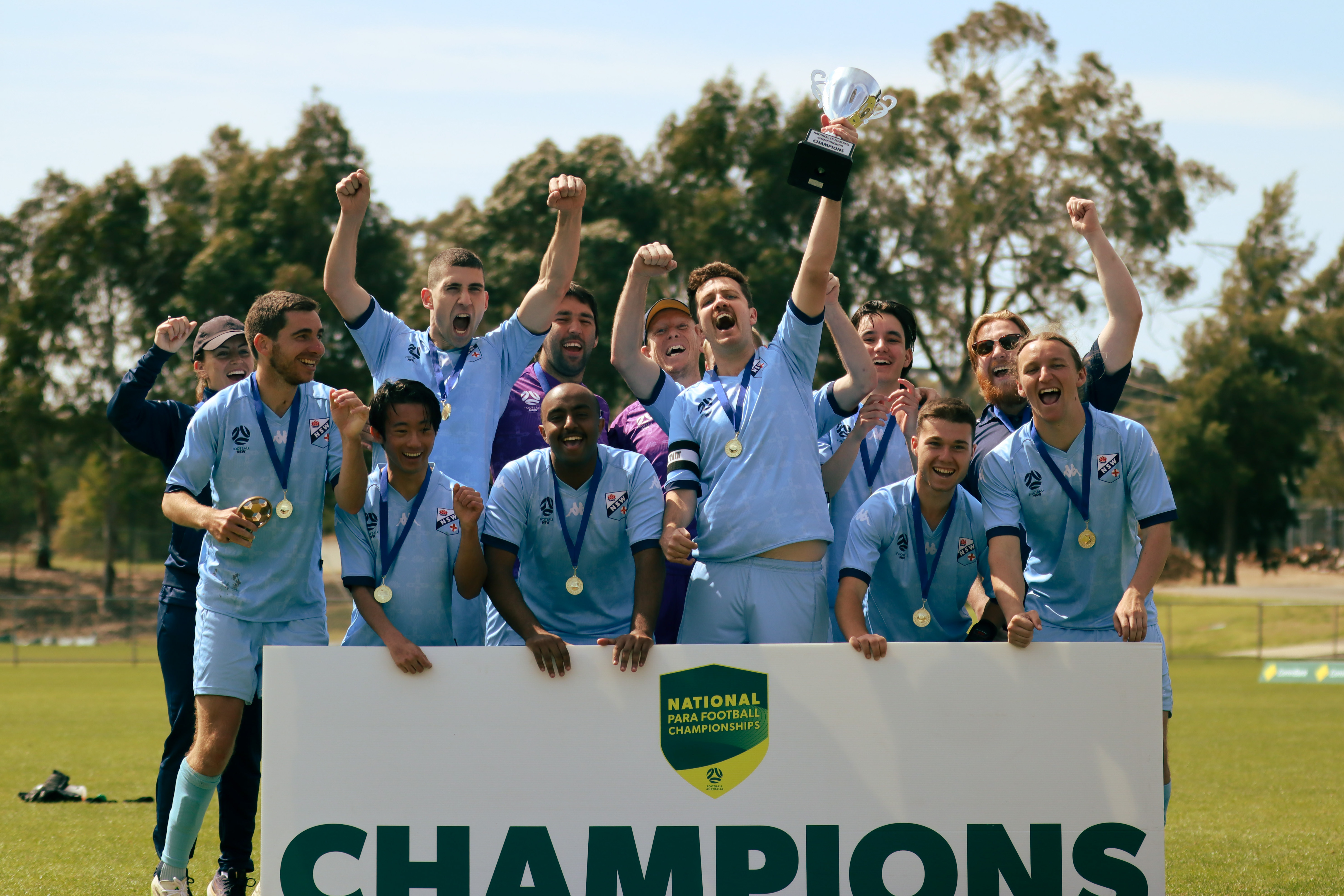 Football NSW celebrate winning the National Para Football Championships 2024