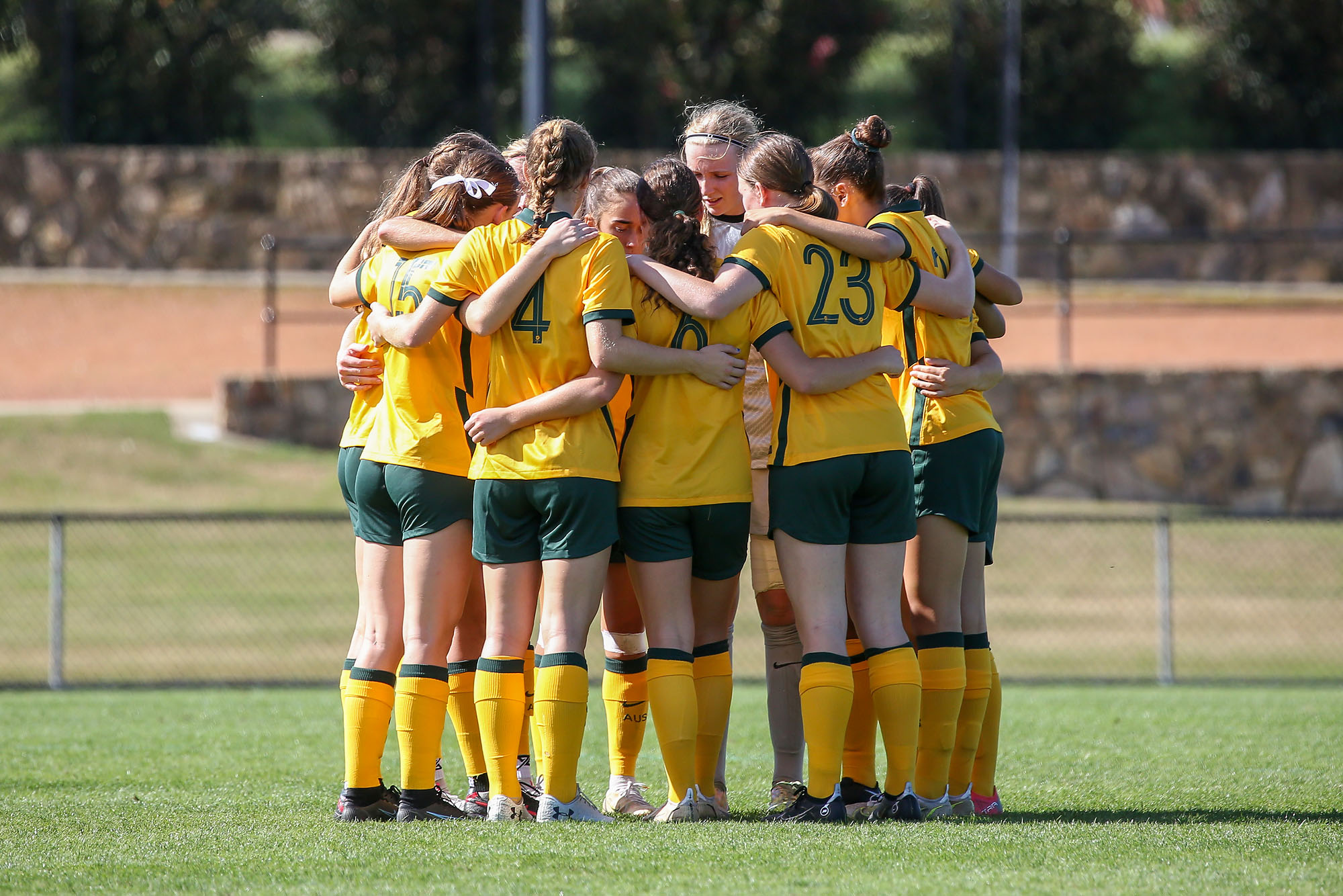 The CommBank Young Matildas in their international friendly against New Zealand in Canberra, April 2022. (Photo: Anthony Caffery)