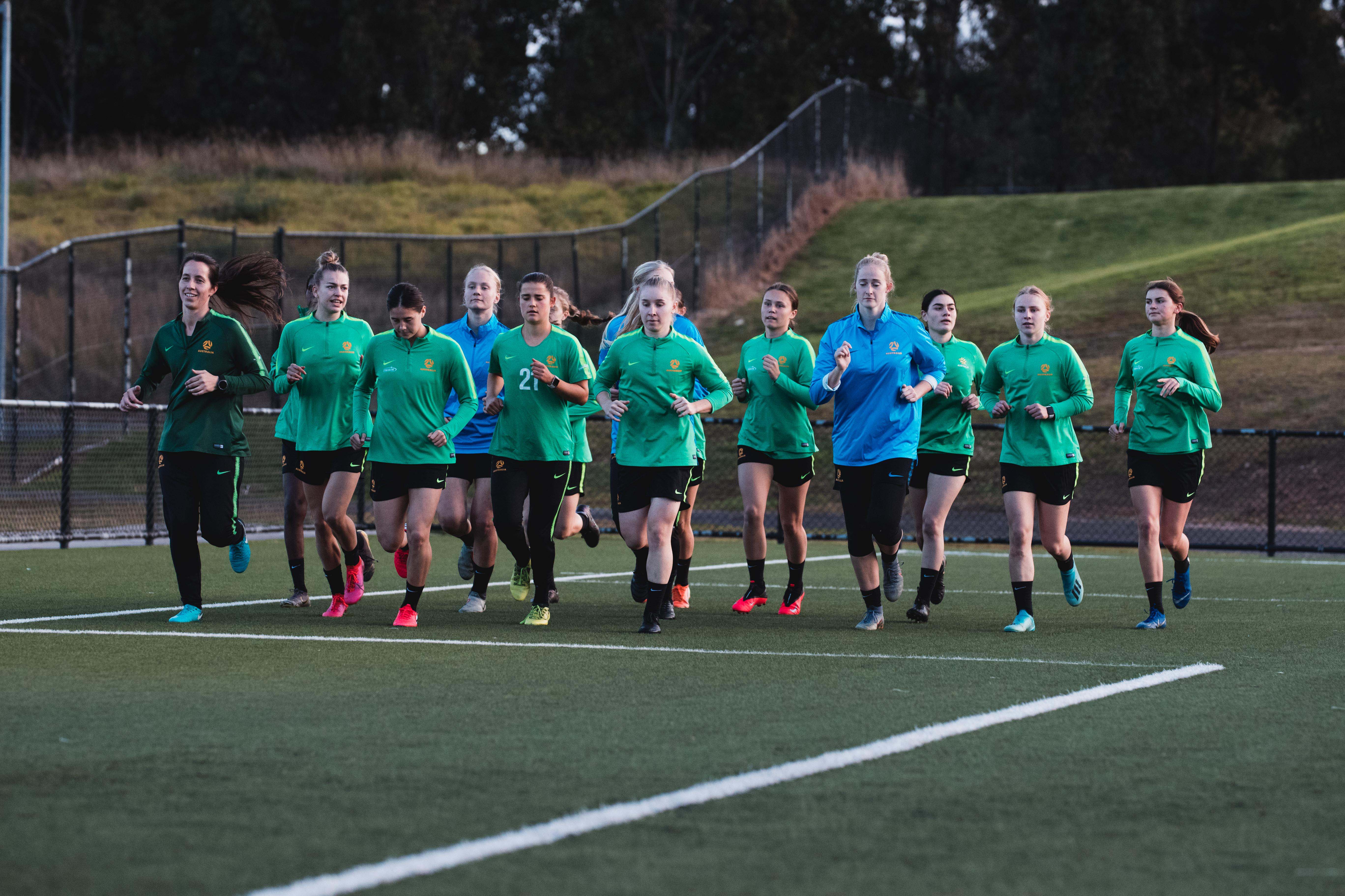 The Future Matildas during a training session at Blacktown Football Park in 2020. (Photo: Ann Odong/Football Australia)