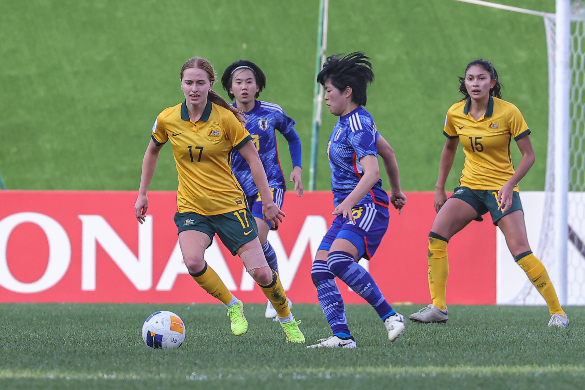 Madeline Caspers on the ball for the CommBank Young Matildas during their semi-final clash against Japan at the 2024 AFC U-20 Women's Asian Cup. (Photo: AFC)