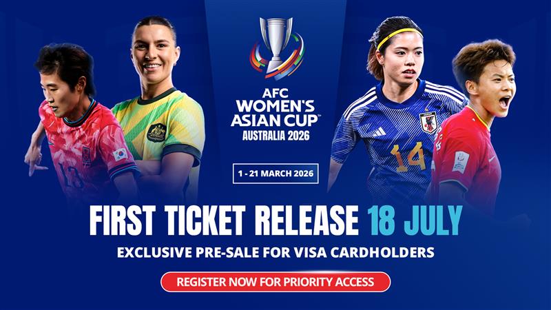 AFC女子アジアカップオーストラリア2026™2025年7月18日から発売されるチケット