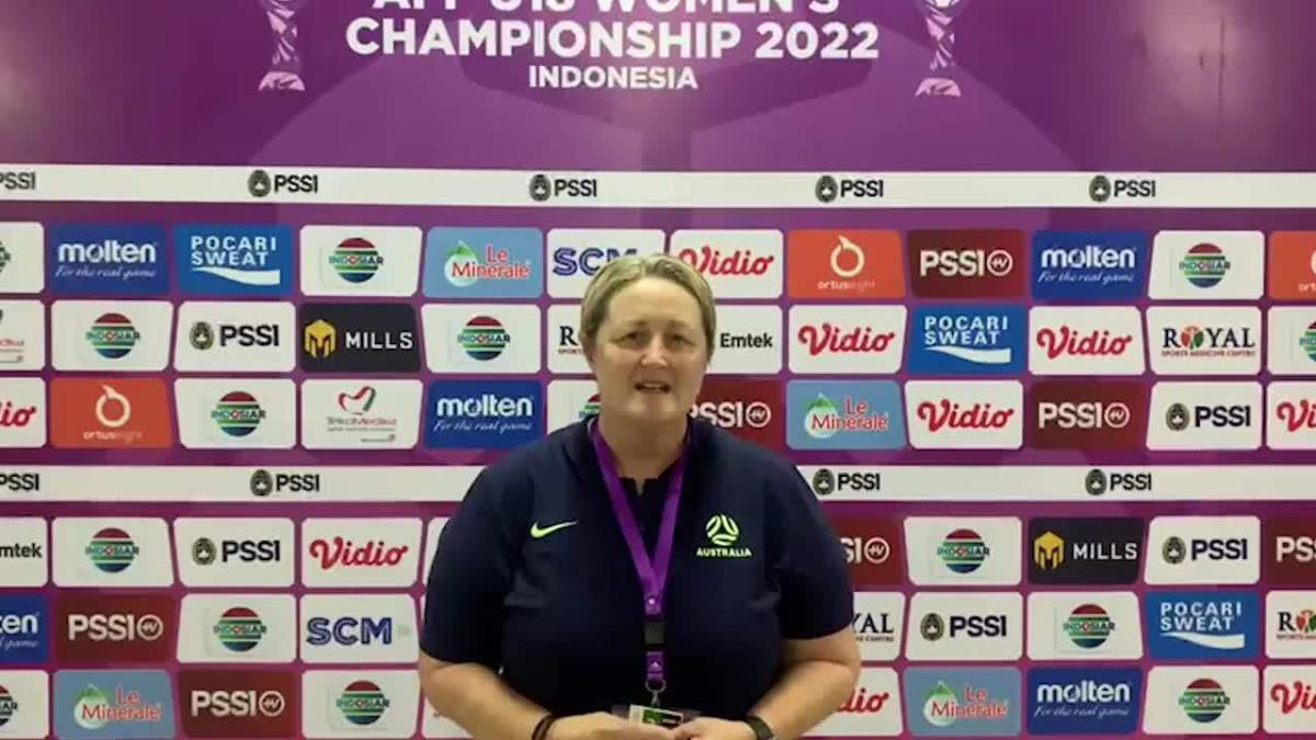 CommBank Junior Matildas Head Coach Rae Dower talks after her side's semi-final win
