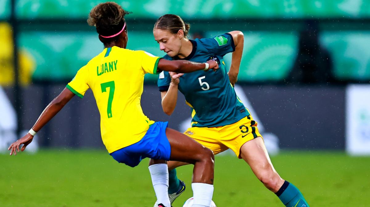 WATCH: Young Matildas fall to Brazil in wet and wild World Cup encounter 