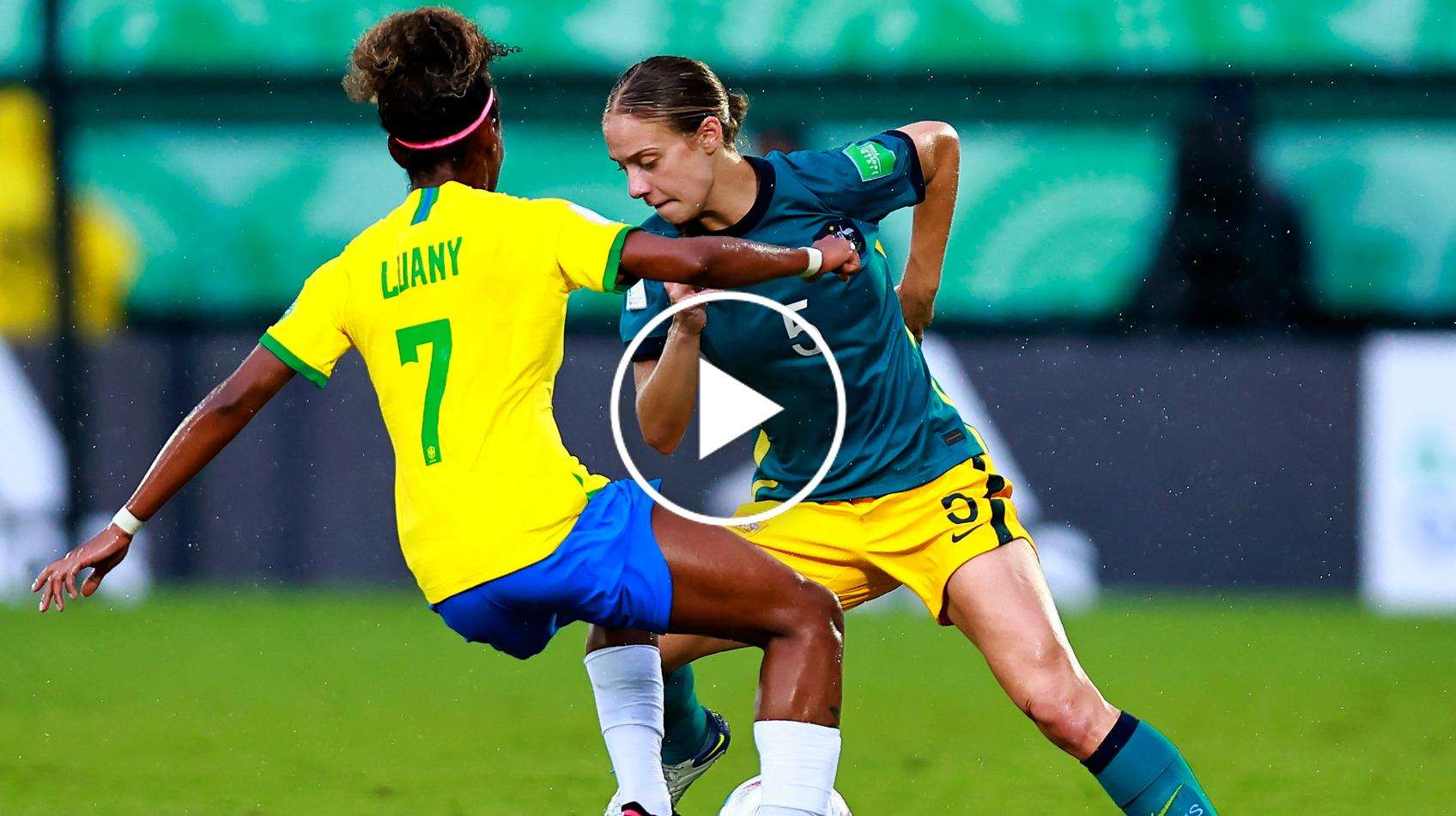 Young Matildas fall to Brazil in wet and wild World Cup encounter