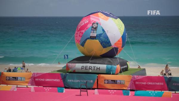 The FIFA Women's World Cup™ Unity Pitch hits Scarborough Beach in Perth